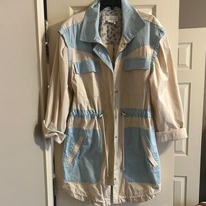 Anthropologie Light Blue and Cream Utility Jacket